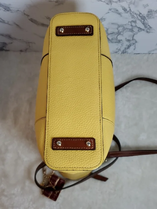 Dooney & Bourke Yellow Lexighton Tote w/Bag Charm - Picture 8 of 13